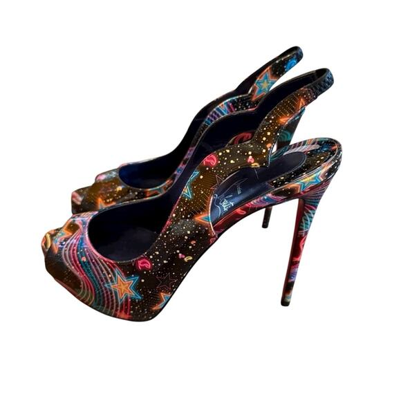 Christian Louboutin Hot Chick Sling Alta Pumps Starlight Neon EU 36.5 US 6.5 - Picture 9 of 15